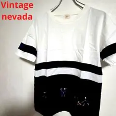 ビンテージ ネバダ Vintage nevada 切替 水夫 刺繍 Tシャツ