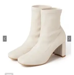 ストレッチレザーショートブーツ　グレイル　アイボリー　GRL