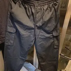 ブラック カーゴパンツ ゴムウエスト