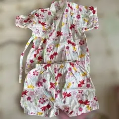 90cm 花柄甚平・ショートパンツセット