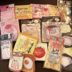 フード系　ダイカットメモ　メッセージカード　15点セット　まとめ売り