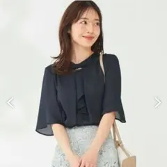 Apuweiser-riche 7分ケープスリーブパールブラウスM¥18700→ - メルカリ