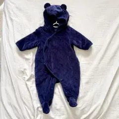 baby GAP ネイビー クマ耳ロンパース フリース