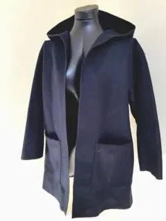 60【値下げ】送料込み　ショコラフィネローブ　フード付 ノーカラージャケット　F