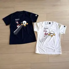 2枚セット　デサント　バボちゃん　Tシャツ　練習着　バレー　ネイビー　白