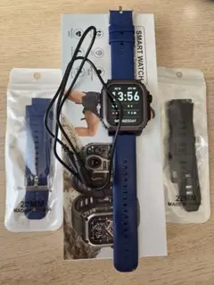 スマートウォッチ(ランニングウォッチ) 本体 バンド3本　充電器2つ付き