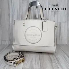 COACH トートバッグ レザー 19391 ホワイト×ブラック ビッグロゴ | Mercari