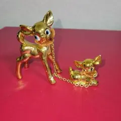 【昭和レトロ】金色バンビの置き物
