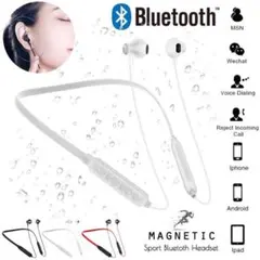 Bluetooth 5.0　イヤホン　ワイヤレスイヤホン  iPhone　白