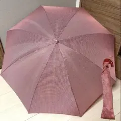 【持ち手付き】赤チェック　折りたたみ傘