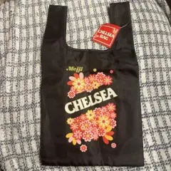 値下げ　Meiji チェルシー柄　エコバッグ ブラック　非売品