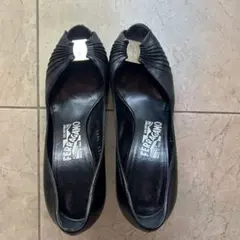Salvatore Ferragamo オープントゥパンプス ブラックのサムネイル