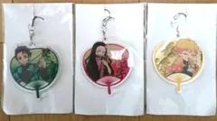 鬼滅の刃　うちわ風　アクリルチャーム　我妻善逸　竈門炭治郎　竈門禰豆子