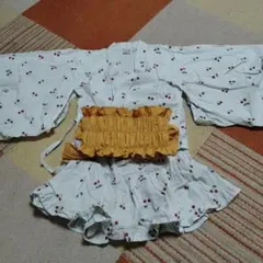 さくらんぼ柄着物スタイル 110cm