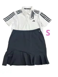 新品 アディダス ゴルフ セットアップ フリルスカート 半袖シャツ ポロ 上下 新品 アディダス セットアップ フリルスカート 半袖 ゴルフ