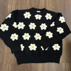 お花　ニット　セーター