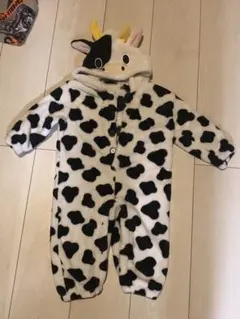 牛柄 フリース 着ぐるみ ロンパース 70-80