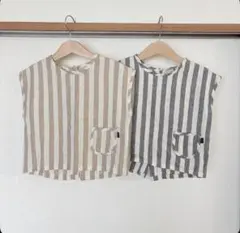 ストライプ ノースリーブトップス 2枚セット　80cm