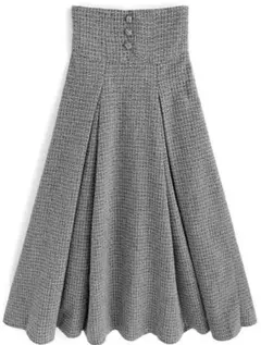 GRL ツイードコルセット風フレアスカート[pu23]L グレー