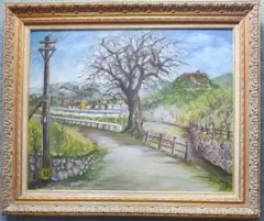 【F30号】大型 高級装飾額 アクリル付 風景画 油絵入 個展 店舗什器