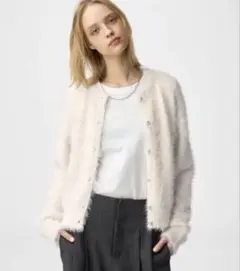 GU シャイニークルーネックカーディガンXL