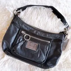 美品 コーチ coach レザー ハンドバッグ ブラック y2k ポピー黒 希少