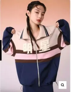 MUKZIN ムクジン ピンク＆ブルー カジュアル トラックジャケット F