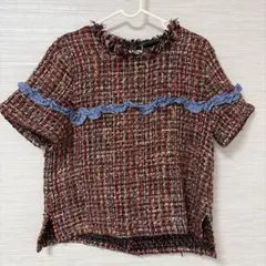 ZARA WOMAN フリル付き半袖トップス EUR Sのサムネイル