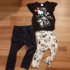 ミッキー柄Tシャツとパンツセット