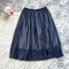 JILLSTUART チュールロングスカート FR 紺 お出かけ 映え 清楚のサムネイル