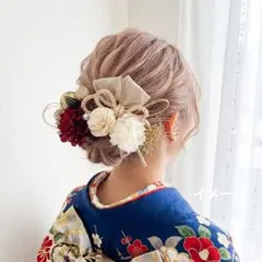 髪飾り【6615】ドライフラワー　結婚式　成人式　卒業式　七五三　前撮　振袖　袴