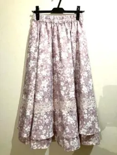 アクシーズファム　花柄フレアスカート ピンク