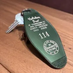 USAヴィンテージ　モーテルキー　ホテル　キーホルダー　アメリカ　当時物　特大緑