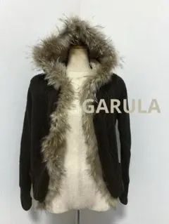 GARULA ガルラ　ファー付きフードニットジャケット　ニットパーカ