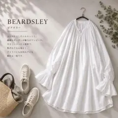 美品BEARDSLEYビアズリー24AWふんわりゆったり配色ステッチカディシャツのサムネイル
