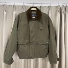 オリーブ色コーデュロイ襟ジャケット