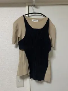 nagonstans 半袖ニット　ベージュのサムネイル