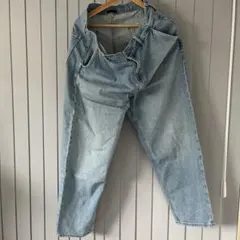 美品　UNIQLO ワイドストレート　ジーンズ　デニム Lサイズ