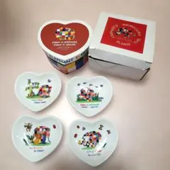 未使用❗エルマー 食器セット パッチワーク ハート型の食器 4枚セット 小皿 2026年最新】エルマー 皿の人気アイテム - メルカリ