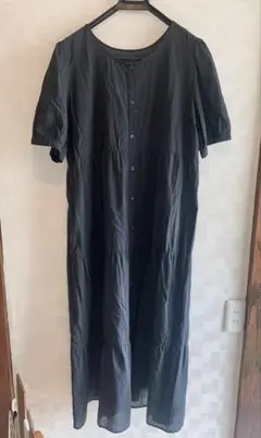 黒いシャツワンピース 半袖