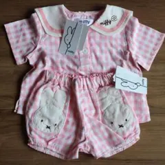 バースデイ ミッフィー ギンガムチェック セーラー セットアップ 80　ピンク