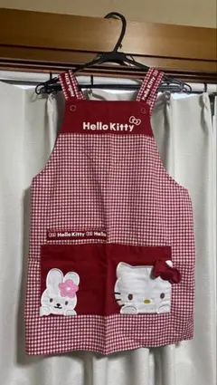 ◎Sanrio レディース エプロン マイメロディー マイメロ 赤 チェック柄