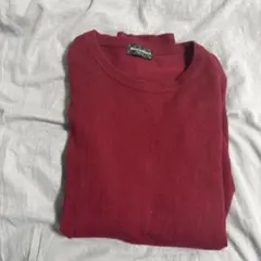 バーガンディ 長袖クルーネックセーター春服