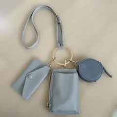 グレー 3点セット スマホショルダー
