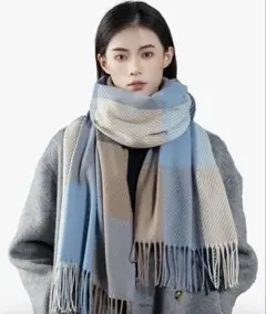 レディースマフラー　チェック柄　防寒　首かけ　巻き物　暖かい　羽織　秋冬
