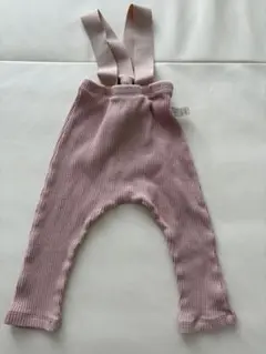 emas room リブ編みサスペンダーパンツ S ピンク