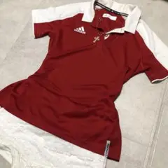 adidas 赤 ホワイト M シャツ