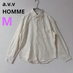 【a.v.v HOMME】長袖シャツ ボタンダウン　メンズ　オフホワイト Mのサムネイル