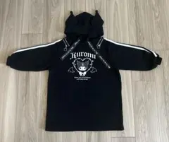 Kuromi クロミ 長袖ワンピース　パーカー ブラック　120