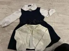 フォーマルシャツ ワンピース・カーディガン・レギンス4点セット　100cm